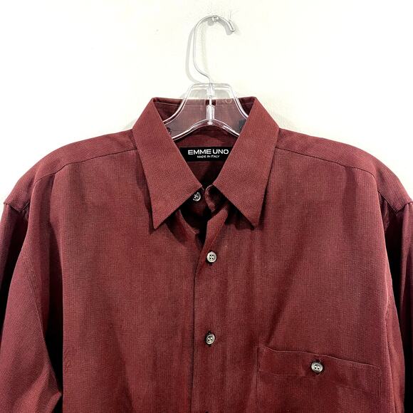 Emme Uno button up dress shirt in burgundy Size S 100% Tencel - Picture 3 of 5